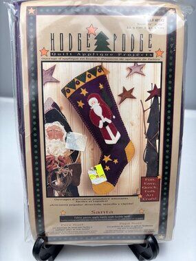 Hodge Podge Quilt Applique Santa Stocking Kit 9"x17" Christmas Craft Project Fun